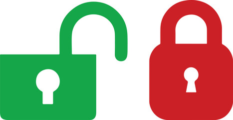 opened lock and  closed lock