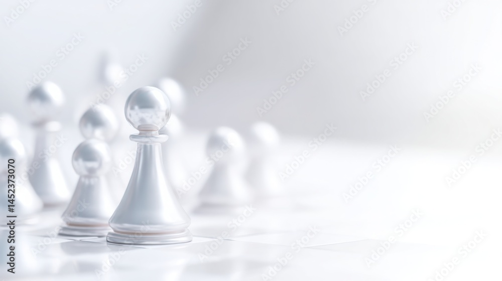 Poster chess game in progress illustrating long-duration asset strategies icon concept with focus on positi