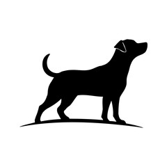 dog silhouette monochrome logo design vector illustration on white background