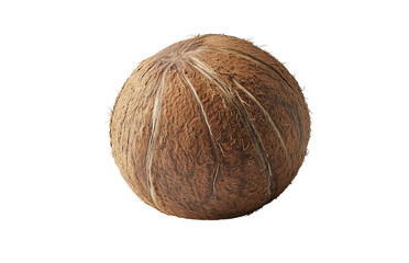 Whole Brown Coconut Isolated on Transparent Background