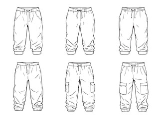 Simple and Stylish Track Pants Line Art for Sportswear Collections