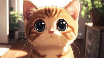 Cute manga kitten