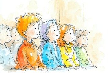 Children enjoy a colorful storytelling session at the local library during a sunny afternoon