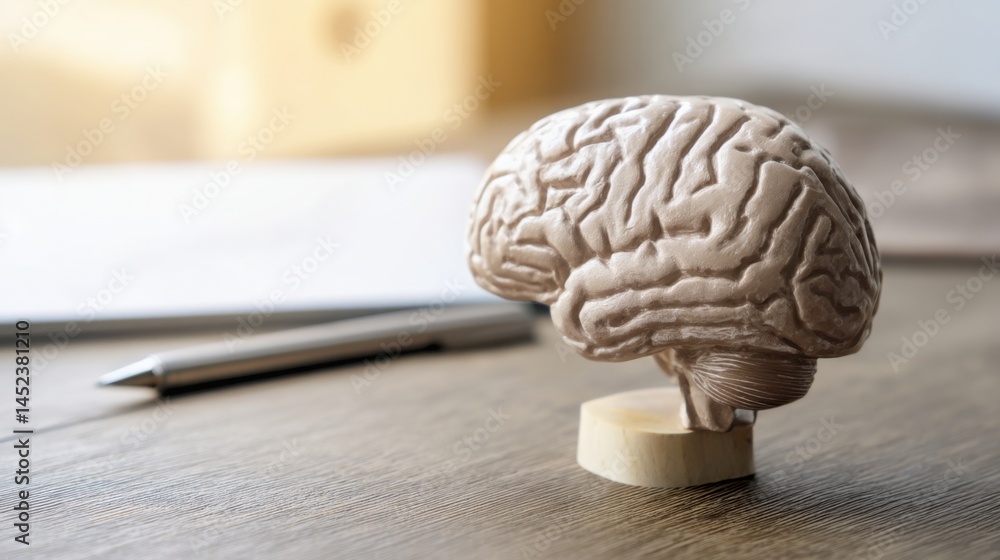 Poster brain positioned on table representing mental reset and new approaches to investing methodologies in