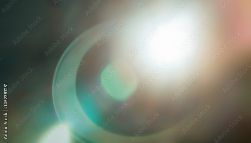Aufkleber abstract lens flare with soft sunlight glow and rainbow bokeh for modern web background, branding vi