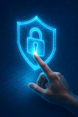 Finger-Activated Holographic Shield Lock Interaction