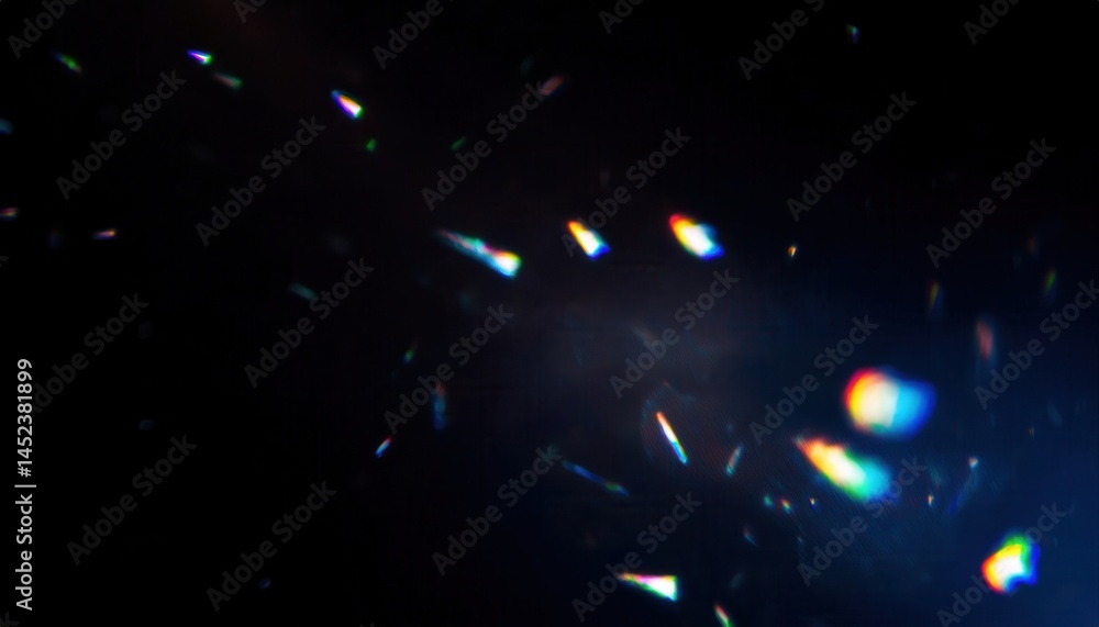Aufkleber ethereal rainbow light refractions on dark background for abstract digital artwork, web design textu