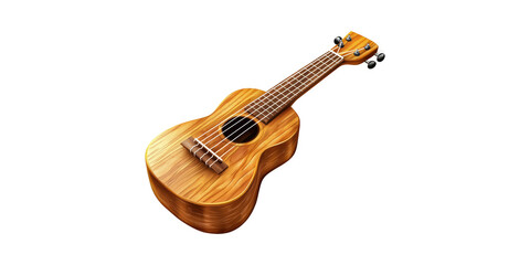 Fototapeta premium Wooden Ukulele. Musical Instrument For Hawaiian Melodies And Relaxation Isolated On Transparent Background
