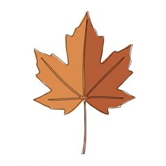 Obraz premium Brown and Orange Maple Leaf Illustration