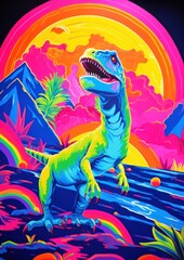 A dinosaur painting reptile animal.