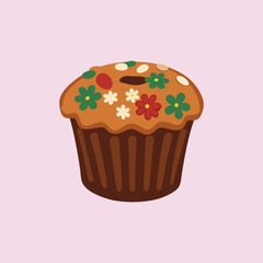 vector illustration of a cupcake