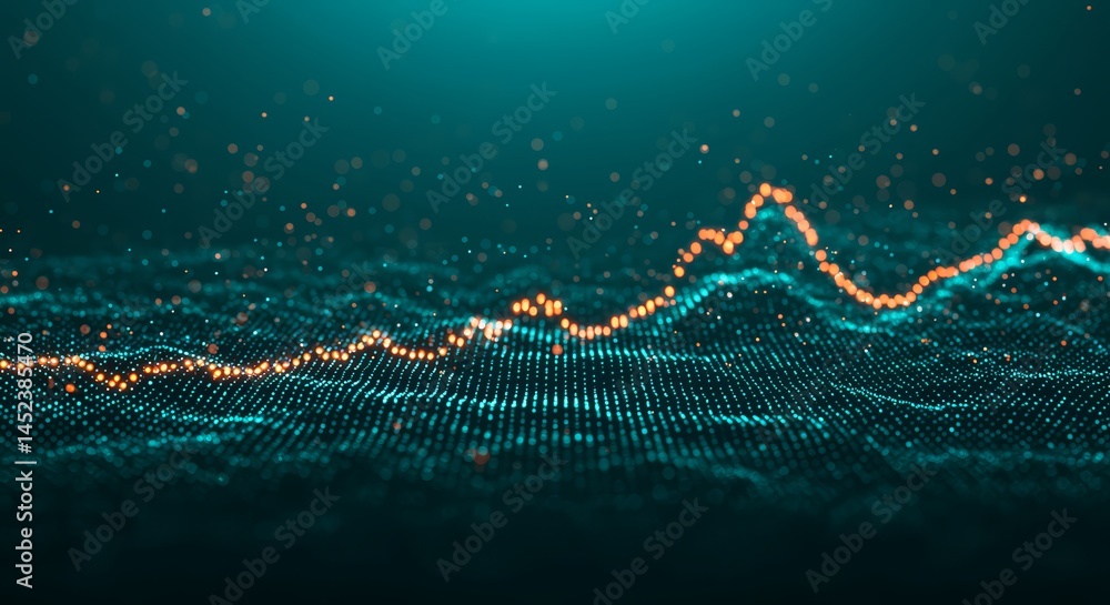 Poster data visualization trends in financial analysis digital landscape graphical representation abstract 