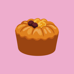 vector illustration of a cupcake