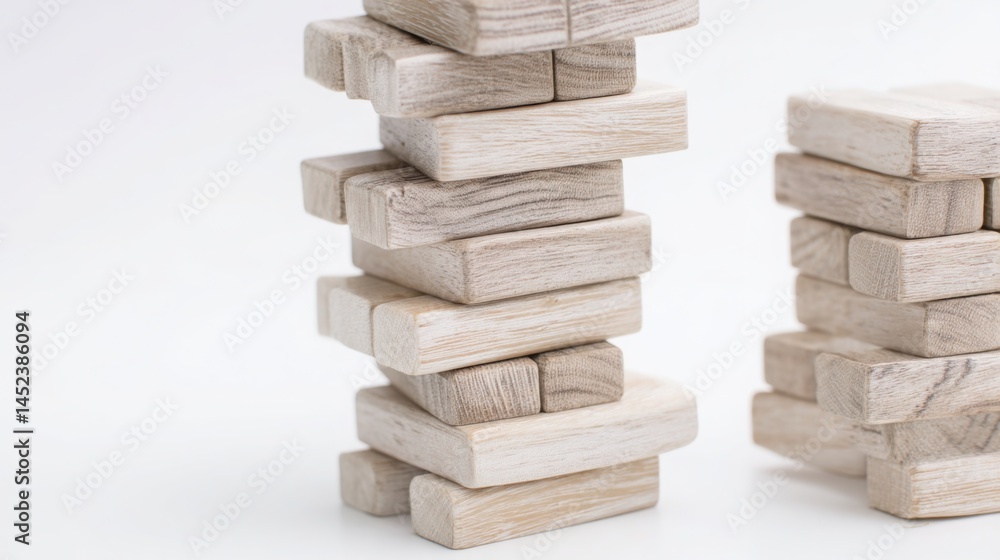Poster stack of wooden blocks representing innovative strategies for disaster recovery and resilience in bu