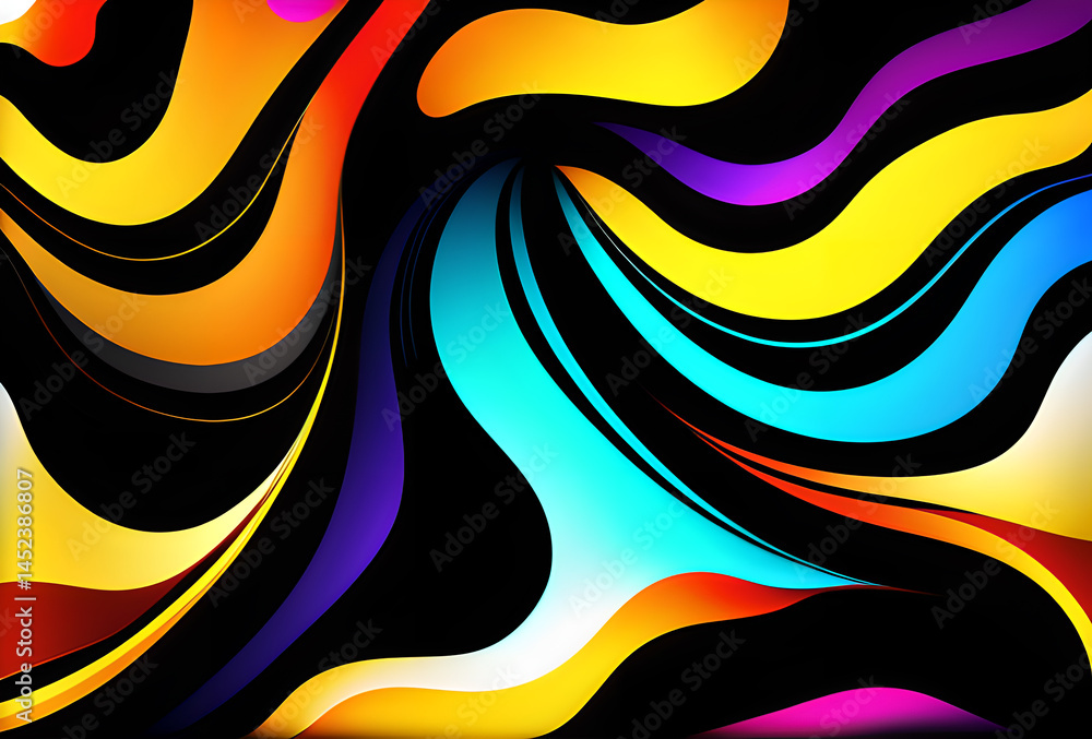 Poster new rainbow bright gradient background with mixed colors with tile transition, threads top, in good 