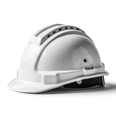 Fototapeta premium White Construction Helmet on Isolated Background for Safety Use