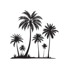 palm tree silhouette on a tropical island