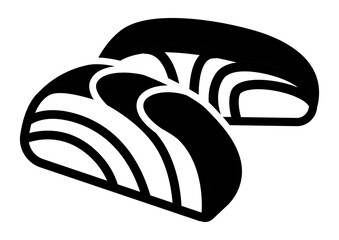 icon shows sliced fish fillets prepared for cooking in meals.