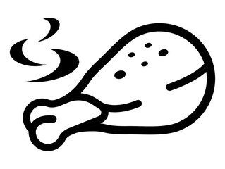 icon represents a deliciously cooked chicken drumstick with smoke.