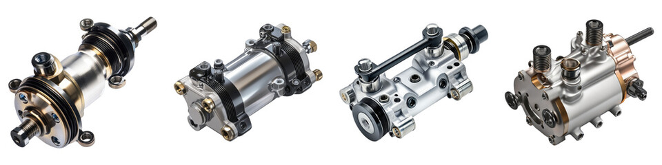 Set of brake master cylinder isolated on transparent, PNG
