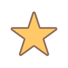 Fototapeta premium Yellow pastel star icon for rating or favorite