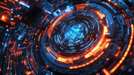 AI-powered mechanical technician optimizing machine efficiency, real-time system diagnostics, futuristic equipment repair platform