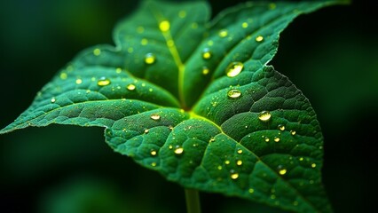 Microscopic texture map on green leaves