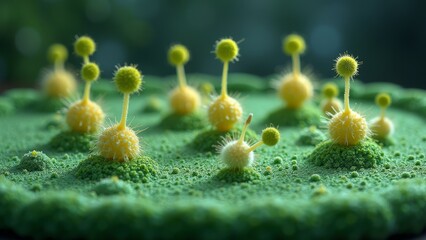 Microscopic morphology display of fungi