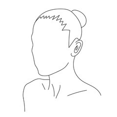 Minimalist outline of a woman's face in a modern, simple style drawing