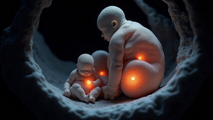 Microscopic schematic diagram of embryonic development