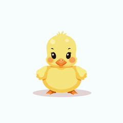 adorable yellow duckling on a white background