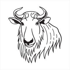 Majestic Takin Standing on Rocky Mountain Terrain