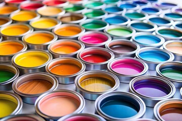 Fototapeta premium Vibrant Paint Color Swatches on White Background - Stock Photo