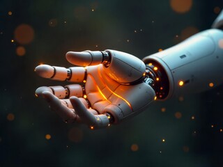 Futuristic robotic hand with realistic joints.