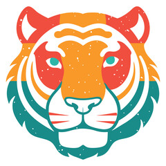 Tiger head vector. Bold tiger head silhouette with sharp angles and tribal design