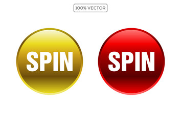 Spin button. Vector button isolated on transparant background. vector