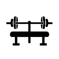 Gym Bench Press Icon with Barbell in Bold Fitness Style