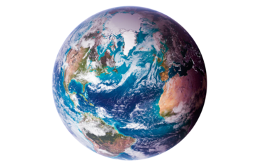 Blue planet earth isolated on transparent background. Elements of this image furnished by NASA