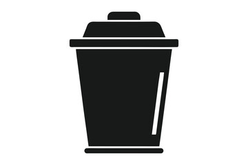trash bin icon silhouette vector illustration with white background