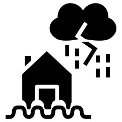 the house was flooder  vector icon