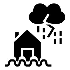 the house was flooder  vector icon