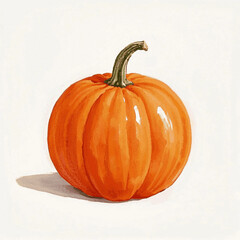 Amber Brushstrokes pumpkin isolated watercolor vector illustration svg