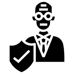 Fototapeta premium old man insurance vector icon