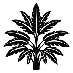 Naklejka premium Elegant Black and White Tropical Palm Tree Illustration
