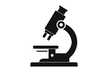 microscope silhouette vector illustration on white background