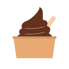 チョコソフトクリーム　カップスプーン付き