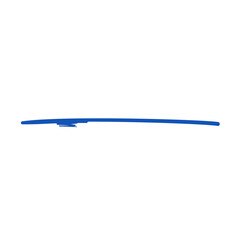Hand Drawn Blue Underline Stroke. Vector Highlight Element