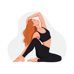 Vector of a teenager practising yoga