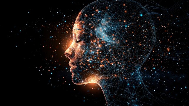 intelligent market research analyst using AI for real-time consumer insight generation, immersive marketing trend tools, glowing analytical platform