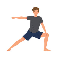 Obraz premium Vector of a teenager practising yoga